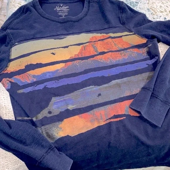 AEO blue men’s thermal size large - Picture 6 of 6